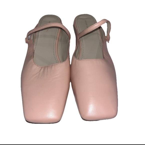 MANSUR GAVRIEL ballet flats pink EU 38 8 Mary Jane square toe leather mules new - Picture 6 of 11